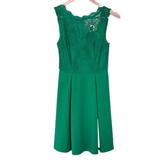 Francescas | Women’s Green Fit & Flare Cocktail Lace Tank Summer Dress Size XS - Picture 2 of 10